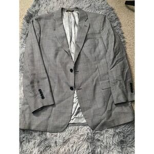 Brooks Brothers‎ Madison Fit Gray Plaid Blazer Men's 46R Jacket